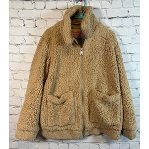 Levi's Sherpa Jacket Full Zip Cozy Warm Winter Coat Size Medium‎